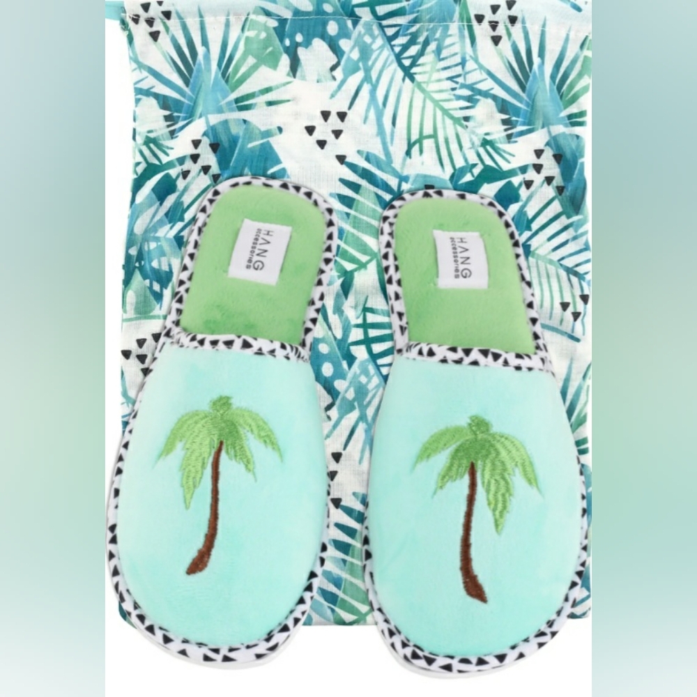 Green Palm Tree Slippers
